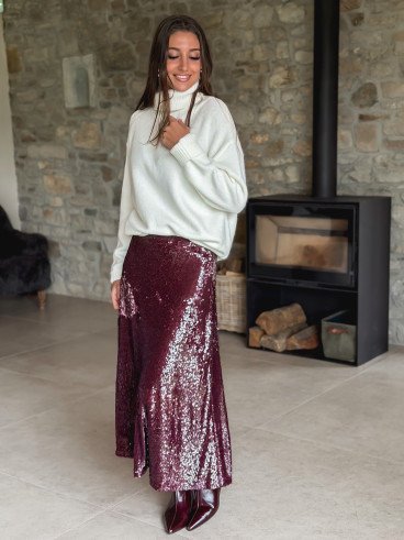Jupe à sequins Tasha - Bordeaux Jupe à sequins Tasha - Bordeaux