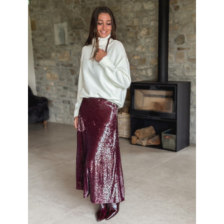 Jupe à sequins Tasha - Bordeaux
