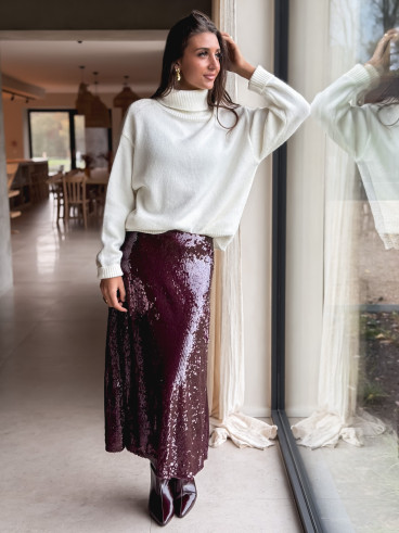 Jupe à sequins Tasha - Bordeaux Jupe à sequins Tasha - Bordeaux