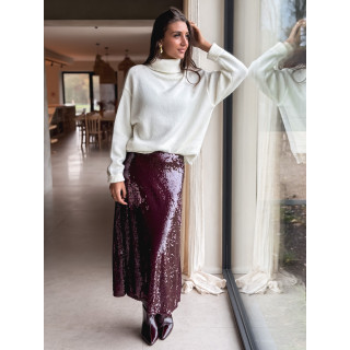 Jupe à sequins Tasha - Bordeaux