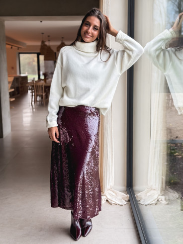 Jupe à sequins Tasha - Bordeaux Jupe à sequins Tasha - Bordeaux