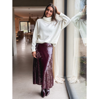 Jupe à sequins Tasha - Bordeaux