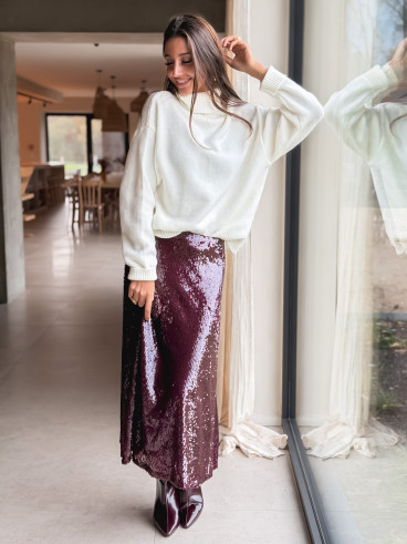 Jupe à sequins Tasha - Bordeaux Jupe à sequins Tasha - Bordeaux