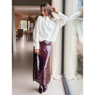 Jupe à sequins Tasha - Bordeaux