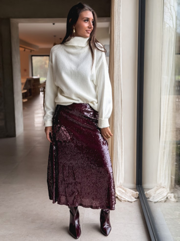 Jupe à sequins Tasha - Bordeaux Jupe à sequins Tasha - Bordeaux