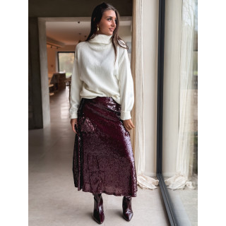 Jupe à sequins Tasha - Bordeaux