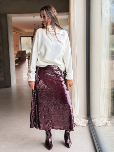 Jupe à sequins Tasha - Bordeaux Jupe à sequins Tasha - Bordeaux