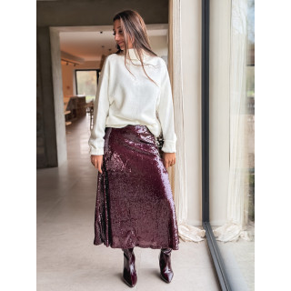 Jupe à sequins Tasha - Bordeaux