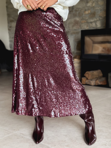 Jupe à sequins Tasha - Bordeaux Jupe à sequins Tasha - Bordeaux