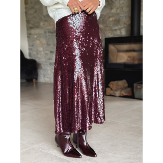 Jupe à sequins Tasha - Bordeaux