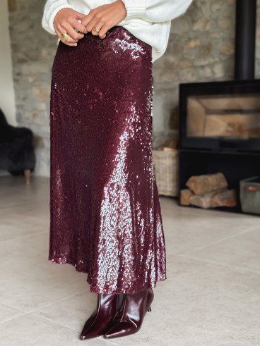 Jupe à sequins Tasha - Bordeaux Jupe à sequins Tasha - Bordeaux