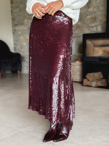 Jupe à sequins Tasha - Bordeaux Jupe à sequins Tasha - Bordeaux