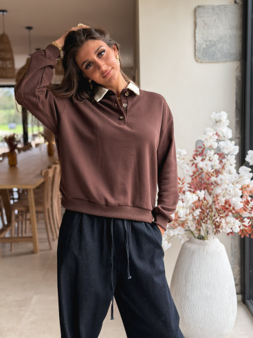 Pull Romania - Chocolat