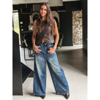 Gilet en simili Ysaline - Chocolat