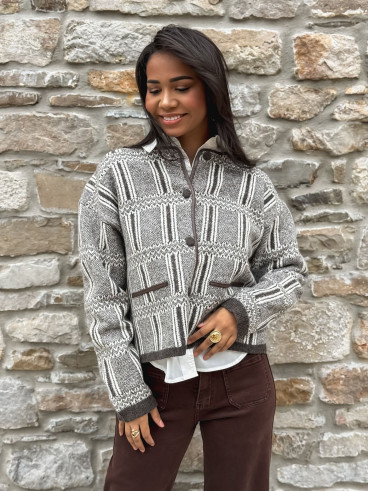 Veste Lumi - Chocolat/Blanc