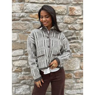 Veste Lumi - Chocolat/Blanc