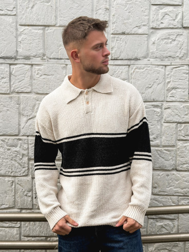 Pull Timo - Noir/beige