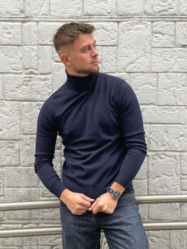 Pull col roulé Gaspard - Bleu marine