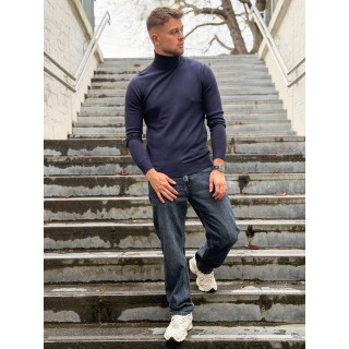 Pull col roulé Gaspard - Bleu marine