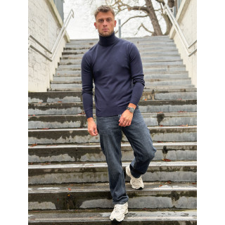 Pull col roulé Gaspard - Bleu marine