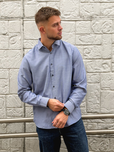 Chemise à motifs Diego - Bleu