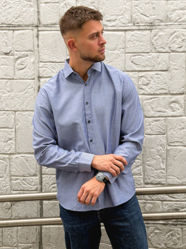 Chemise à motifs Diego - Bleu