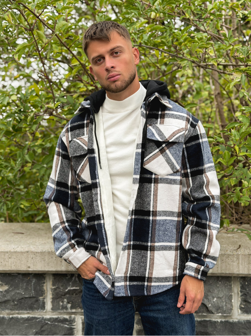 Surchemise à carreaux Gunther - Bleu/Blanc