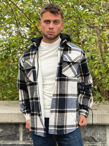 Surchemise à carreaux Gunther - Bleu/Blanc