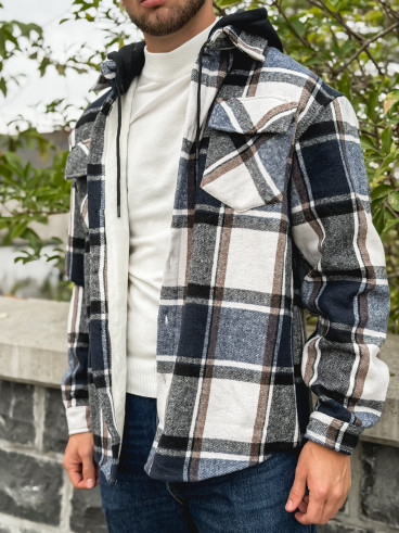 Surchemise à carreaux Gunther - Bleu/Blanc