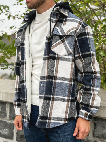 Surchemise à carreaux Gunther - Bleu/Blanc