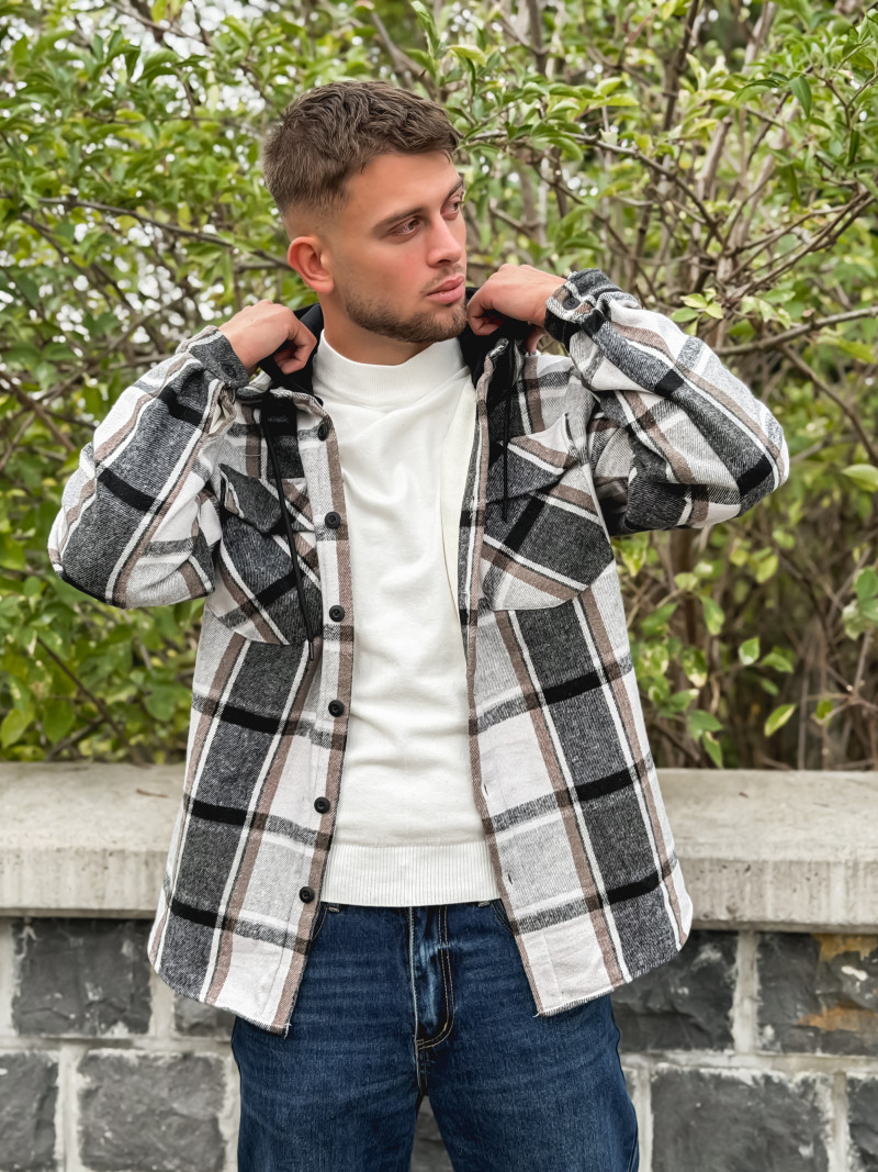 Surchemise à carreaux Gunther - Noir/Blanc