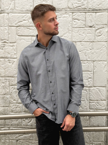 Chemise à motifs Diego - Gris