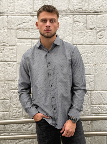 Chemise à motifs Diego - Gris