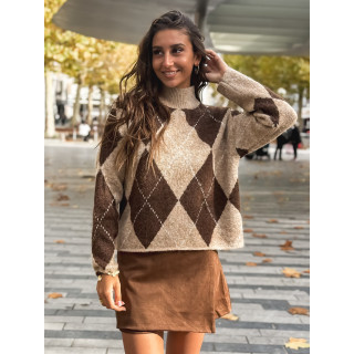 Jupe short en suédine Youna - Chocolat