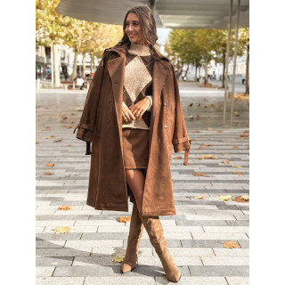 Trench en suédine Tulum - Chocolat