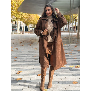 Trench en suédine Tulum - Chocolat