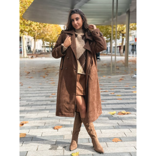 Trench en suédine Tulum - Chocolat