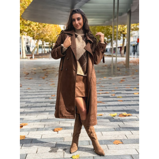 Trench en suédine Tulum - Chocolat