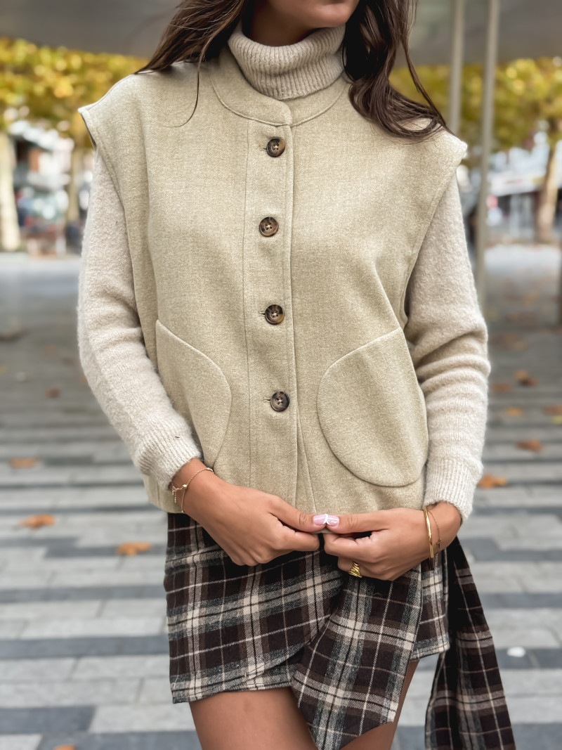 Gilet sans manches Runa - Sable Gilet sans manches Runa - Sable