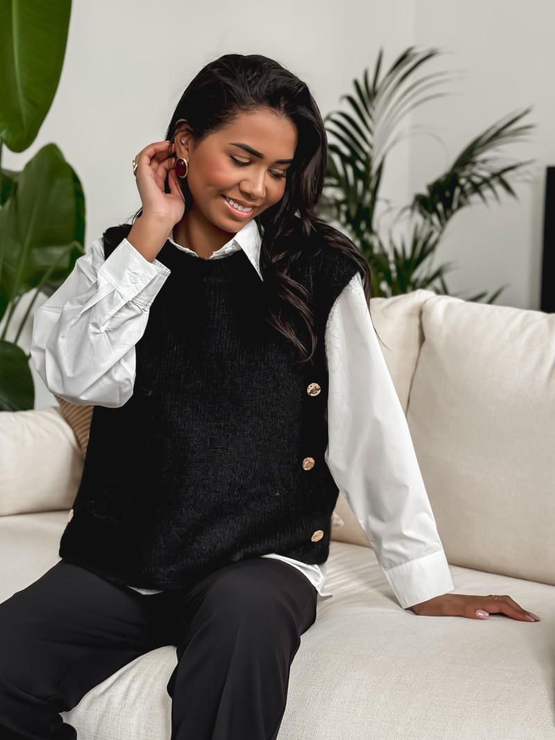 Pull sans manches Amalya - Noir