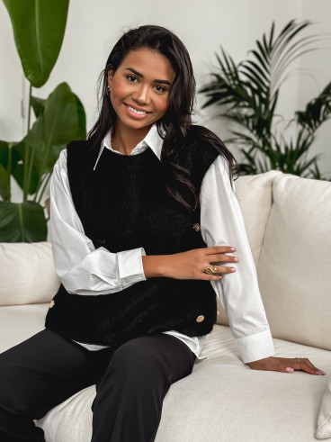 Pull sans manches Amalya - Noir
