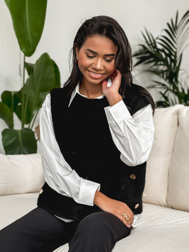 Pull sans manches Amalya - Noir