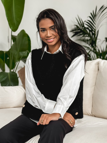Pull sans manches Amalya - Noir
