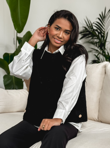 Pull sans manches Amalya - Noir