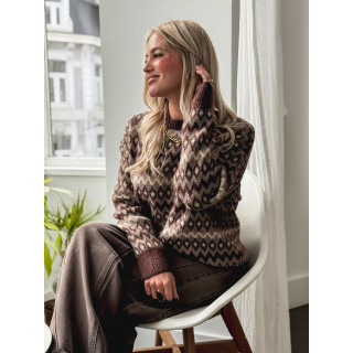 Pull à motifs Zélina - Marron