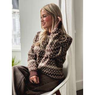 Pull à motifs Zélina - Marron