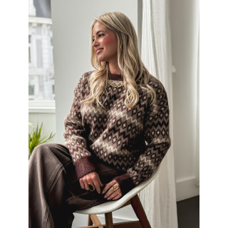 Pull à motifs Zélina - Marron