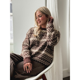 Pull à motifs Zélina - Marron