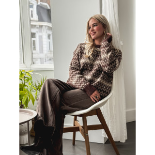 Pull à motifs Zélina - Marron