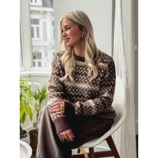 Pull à motifs Zélina - Marron